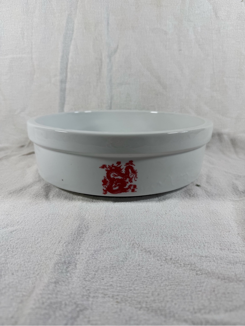 Vintage Chinese White Ceramic 10” Bowl